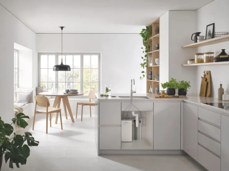Clearance Grohe Einhand-Spültischbatterie Start 1/2" Niederdruck mit hohem Auslauf Silber