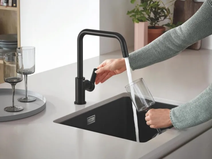 Grohe Einhebelmischer<Einhand-Spültischbatterie Start 1/2" Schwarz Matt