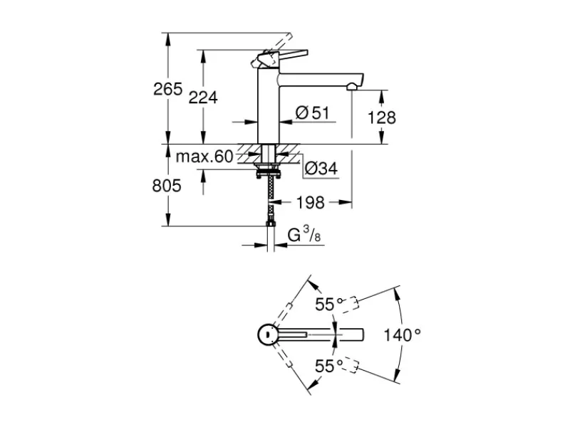 Einhand-Spültischbatterie Concetto Chrom mit entnehmbarer Armatur Einhebelmischer
