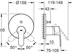 Outlet Grohe Einhand-Wannenbatterie Eurostyle Cosmopolitan Chrom
