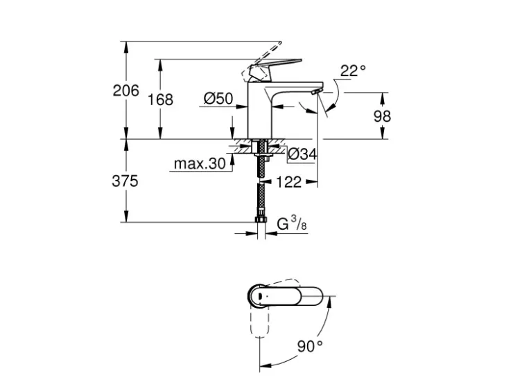 Online Grohe Einhand-Waschtischbatterie Eurosmart Cosmopolitan M-Size glatt Chrom