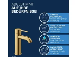 Grohe Einhebelmischer<Einhand-Waschtischbatterie Essence S-Size Cool Sunrise gebürstet