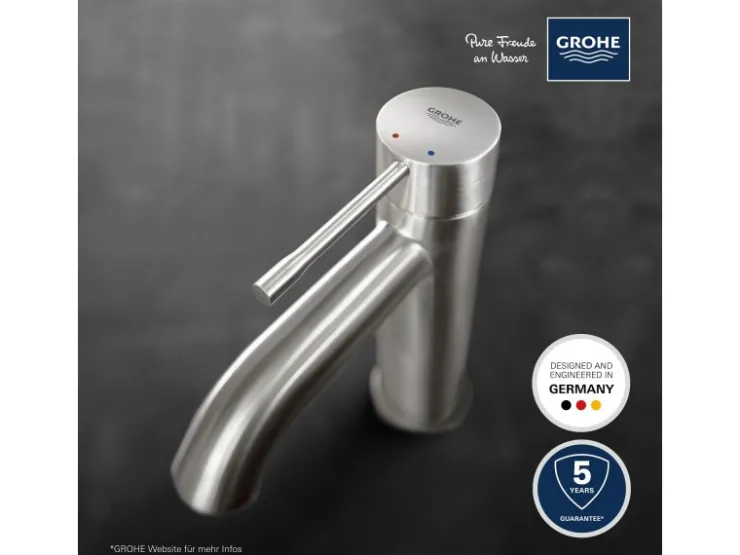 Best Grohe Einhand-Waschtischbatterie Essence S-Size Supersteel
