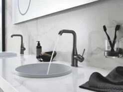 New Grohe Einhand-Waschtischbatterie Essence L-Size Hard Graphite Gebürstet