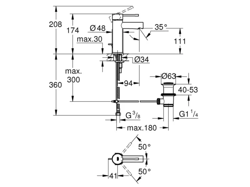 Best Einhand-Waschtischbatterie Essence S-Size Chrom 2,8 cm Keramikkartusche Einhebelmischer|Ersatzteile Küchenarmatur
