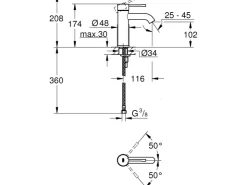 New Grohe Einhand-Waschtischbatterie Essence S-Size Hard Graphite gebürstet