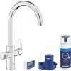 Clearance Küchenarmatur-Set Blue Pure Start Curve mit Mini Aktivkohlefilter Silber Einhebelmischer