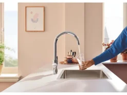 Clearance Küchenarmatur-Set Blue Pure Start Curve mit Mini Aktivkohlefilter Silber Einhebelmischer
