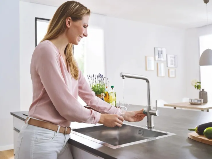 Grohe Einhebelmischer|Zubehör Für Küchenarmatur<L-Auslauf Starter Kit Blue Home Supersteel