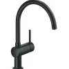 New Minta Spültischbatterie mit C-Auslauf in Velvet Black Einhebelmischer