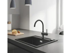 New Minta Spültischbatterie mit C-Auslauf in Velvet Black Einhebelmischer
