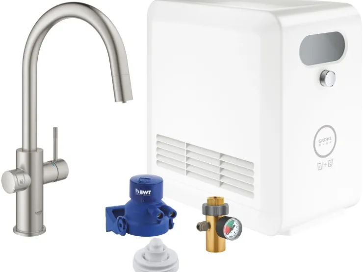 Discount Grohe Mono Armatur Set Blue Professional Supersteel