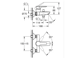 New QuickFix Badewannenarmatur Start Alira Chrom Einhebelmischer