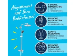 New QuickFix Duschsystem Vitalio Joy 260 mit Einhandmischer Wandmontage Einhebelmischer