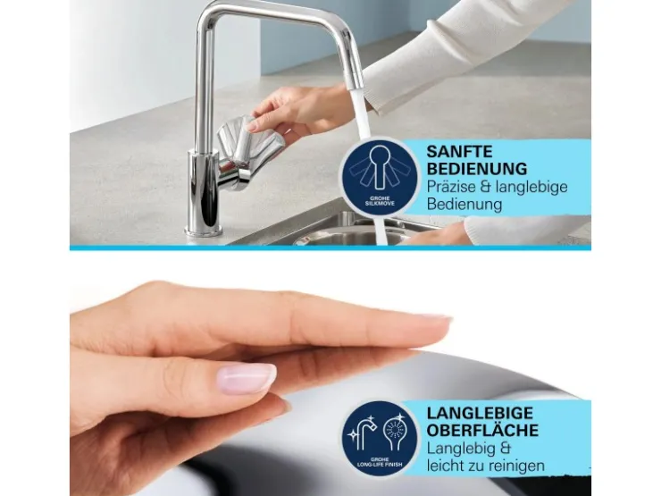 Outlet Grohe QuickFix Einhand-Spültischbatterie Get Chrom