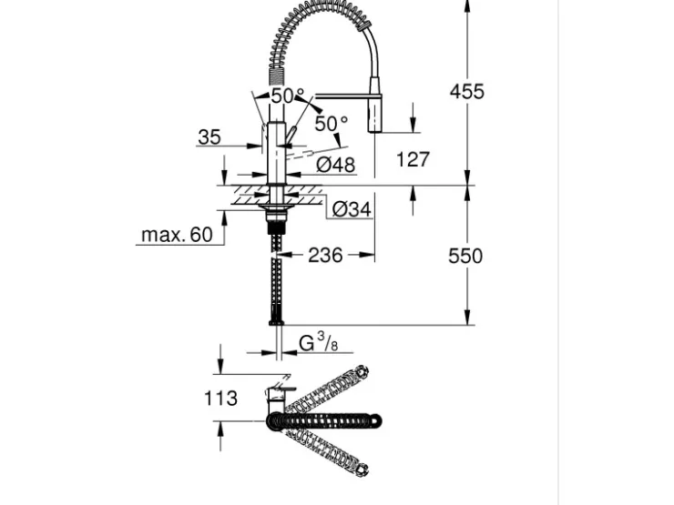 Outlet Grohe QuickFix Einhand-Spültischbatterie Get Chrom