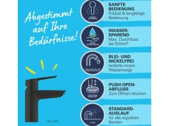 New QuickFix Einhand-Waschtischbatterie Start S-Size Schwarz Einhebelmischer