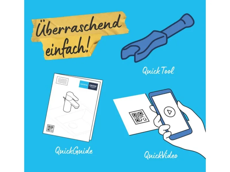 New QuickFix Einhand-Waschtischbatterie Start S-Size Schwarz Einhebelmischer