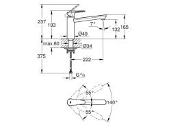 New Grohe QuickFix Einhebel-Spültischarmatur Start Edge Chrom