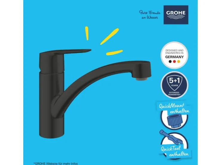Discount Grohe QuickFix Einhebel-Spültischarmatur Start Schwarz