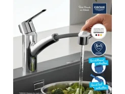 New Grohe QuickFix Spültischarmatur Start mit ausziehbarer Dualbrause Chrom