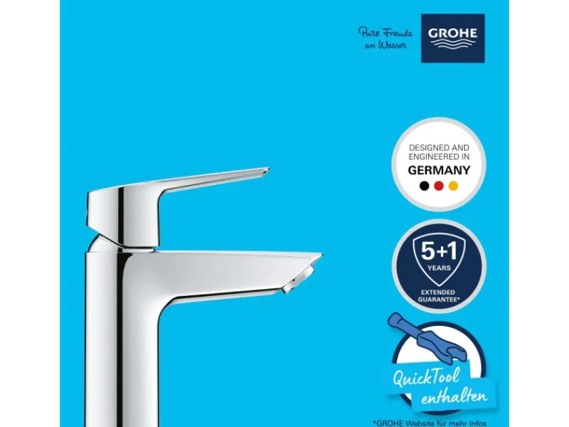 Best QuickFix Waschtischarmatur Start S-Size Push-open Ablaufgarnitur 1 1/4" Einhebelmischer