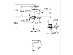 Sale Grohe QuickFix Waschtischarmatur Einhebelmischer Start Alira Chrom S