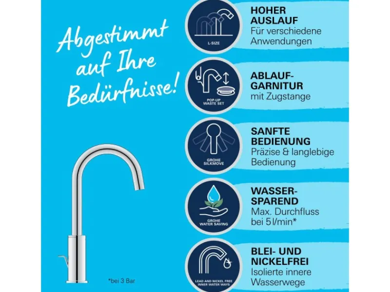 Clearance QuickFix Waschtischarmatur Start L-Size Zugstangen-Ablaufgarnitur 1 1/4" Zubehör Für Küchenarmatur|Ersatzteile Küchenarmatur