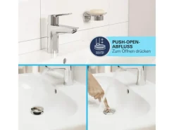 Clearance QuickFix Waschtischarmatur Start L-Size Zugstangen-Ablaufgarnitur 1 1/4