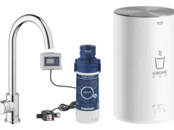 New Standventil und Boiler Red Mono Größe-M Chrom Einhebelmischer