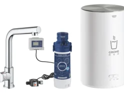 Discount Standventil und Boiler Red Mono Größe-M Chrom Einhebelmischer