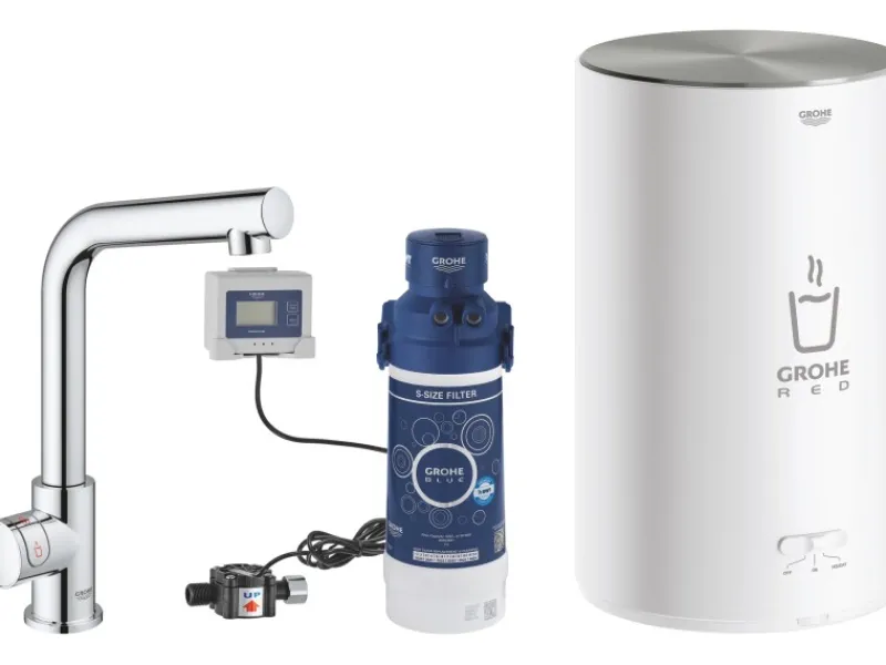 Discount Standventil und Boiler Red Mono Größe-M Chrom Einhebelmischer
