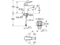 New Grohe Waschtischarmatur Einhebelmischer Swift S-Size