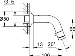 Hot Grohe Waschtisch-Wandauslaufventil DN15 Universal