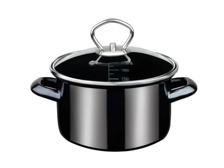 GSW Pfannen<Fleischtopf Profi Black Star mit Glasdeckel 16Cm