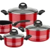Sale Kochtopf Set Milano Color 4 Teilig Rot Pfannen