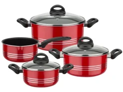Sale Kochtopf Set Milano Color 4 Teilig Rot Pfannen