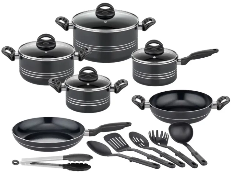 Discount GSW Kochtopf Set Milano Nero 16 Teillig