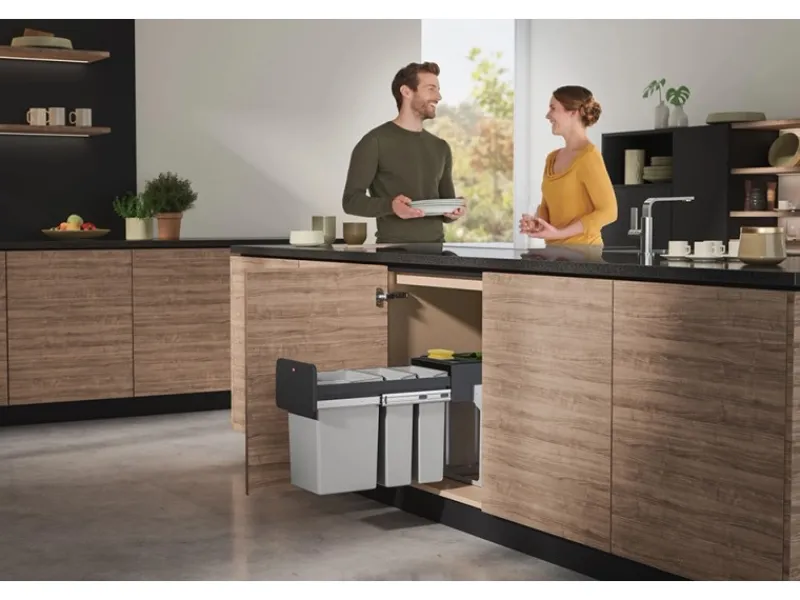 Best Einbau-Mülleimer EB-X Trio 28 l Einbauküchen|Küchenschränke