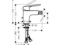 Clearance Hansgrohe Einhebel-Bidetmischer Logis E mit Zugstangen-Ablaufgarnitur Chrom