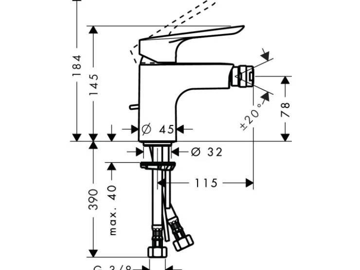 Clearance Hansgrohe Einhebel-Bidetmischer Logis E mit Zugstangen-Ablaufgarnitur Chrom