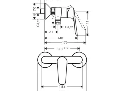 Best Hansgrohe Einhebel-Brausearmatur Logis E Aufputz Chrom
