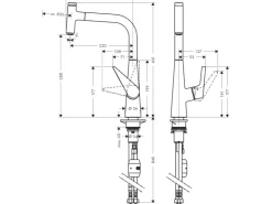 Hansgrohe Einhebelmischer<Einhebel-Küchenarmatur Talis Select S 300 mm mit Ausziehauslauf Chrom