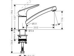 New Einhebel-Küchenarmatur Logis 120 mm Chrom Einhebelmischer