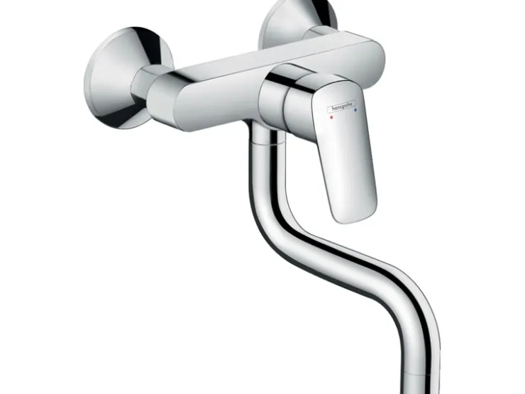 Discount Hansgrohe Einhebel-Küchenarmatur Logis für wandmontierte Ausgussbecken Chrom