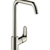 Hansgrohe Einhebelmischer<Einhebel-Küchenmischer Focus 260 mit Schwenkauslauf Edelstahl Finish
