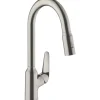 Best Hansgrohe Einhebel-Küchenmischer m. Ausziehbrause M429-H220 Edelstahl Finish