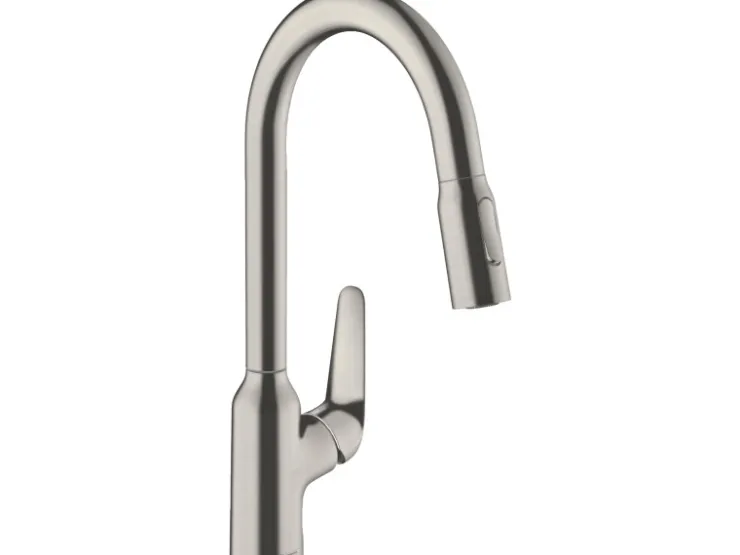 Best Hansgrohe Einhebel-Küchenmischer m. Ausziehbrause M429-H220 Edelstahl Finish