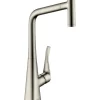 Discount Einhebel-Küchenmischer Metris 320 mit Ausziehbrause Edelstahl Finish Einhebelmischer