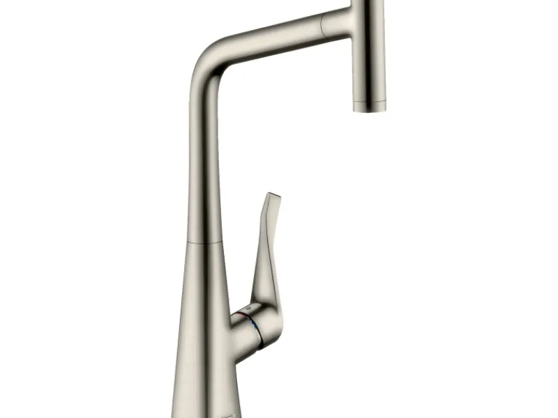 Discount Einhebel-Küchenmischer Metris 320 mit Ausziehbrause Edelstahl Finish Einhebelmischer